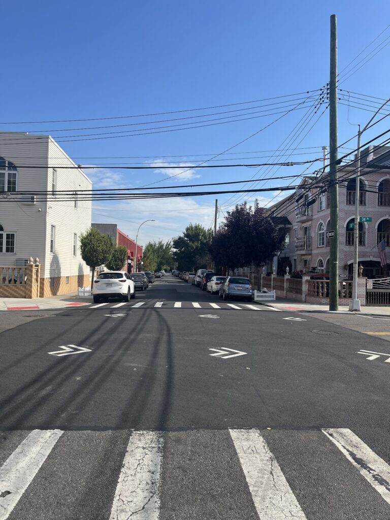 Street widening area in Queens, New York.